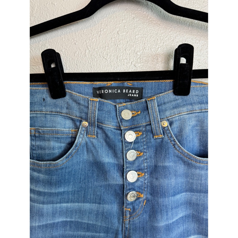 Veronica‎ Beard High Rise Skinny Blue Jeans 26 Sunrise Stretch Denim Button Fly - Picture 3 of 6